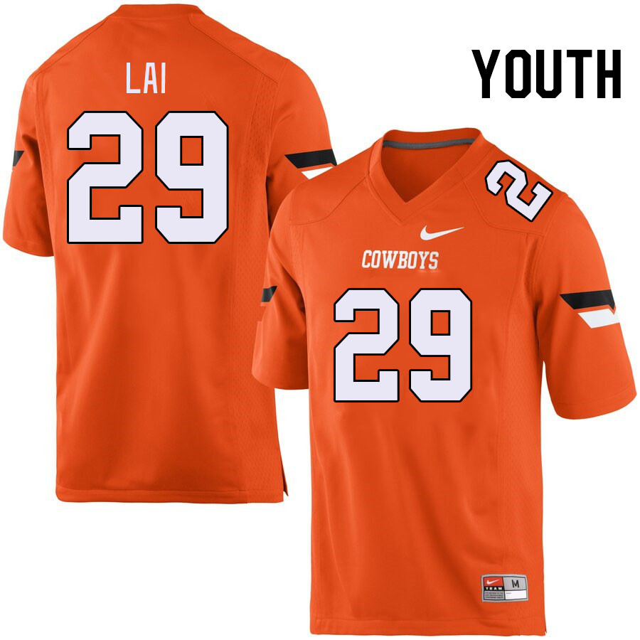 Men #29 Cooper Lai Oklahoma State Cowboys College Football Jerseys Stitched Sale-Orange - Click Image to Close